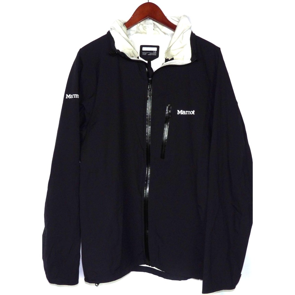MARMOT Black Zip-Up Hooded PreCip Windbreaker Jacket Men's Large